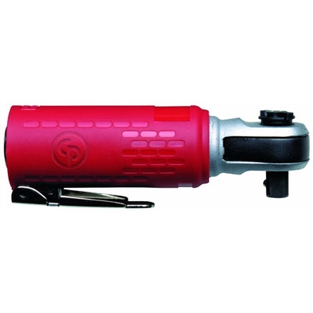 CHICAGO PNEUMATIC Air Ratchet, 3/8" Drive, Heavy Duty, 27 ft/lbs Max Torque, Short Body, 5" Long, with Rubber Grip 6151919427